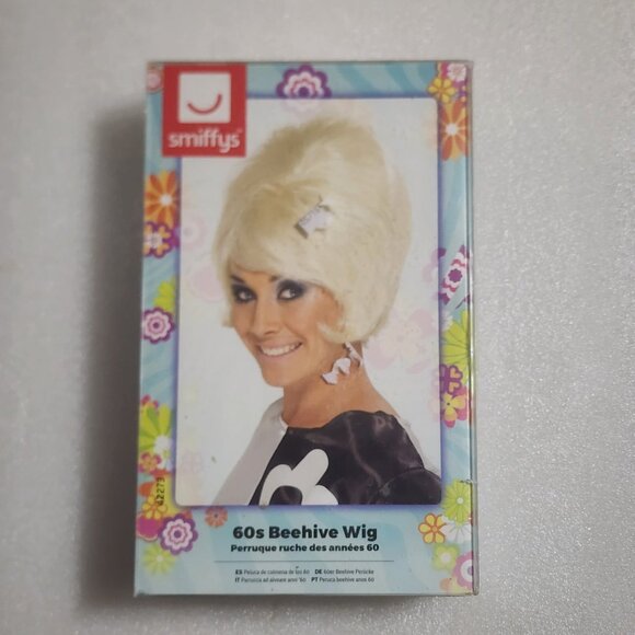 Smiffys 60s Beehive Wig 42273 Short Blonde One Size Adult New Dress Up Halloween - Picture 1 of 3